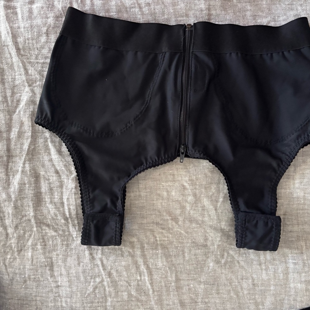 Black Zippered Shapewear Shorts